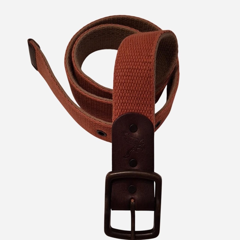 Mens Womens 2013 American Eagle canvas rust orange and khaki reversible belt